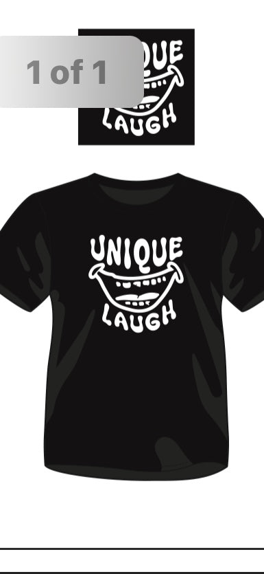 Unique Laugh Logo Tee – Black
